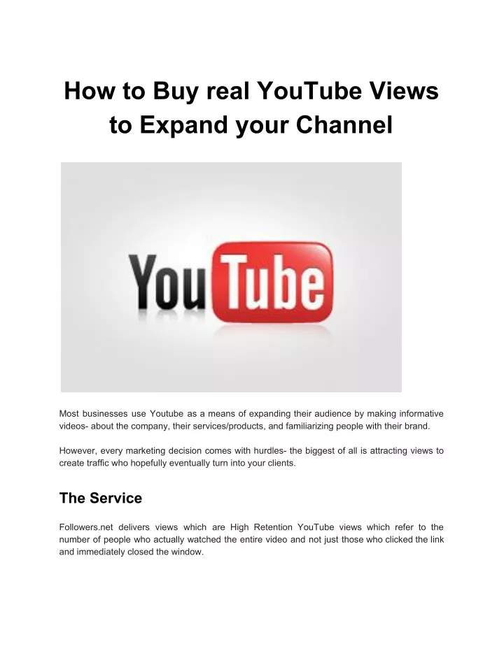 how to buy real youtube views to expand your