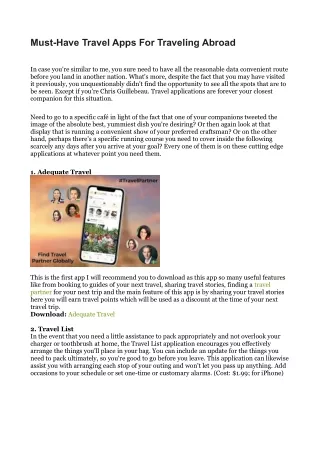 must have travel apps for traveling abroad