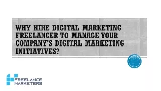 Why Hire Digital Marketing Freelancer to Manage Your Company's Digital Marketing Initiatives?