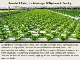 benedict t palen jr advantages of hydroponic farming