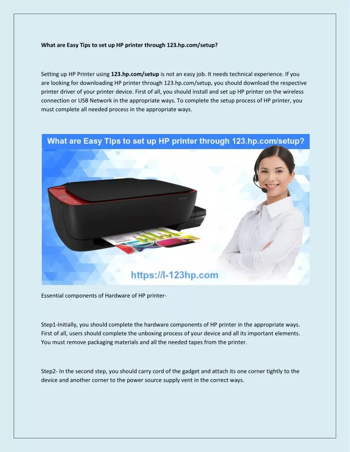 what are easy tips to set up hp printer through