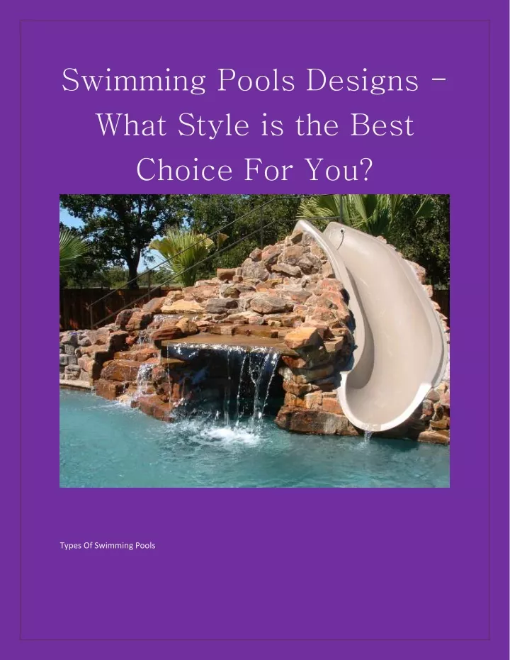 swimming pools designs what style is the best