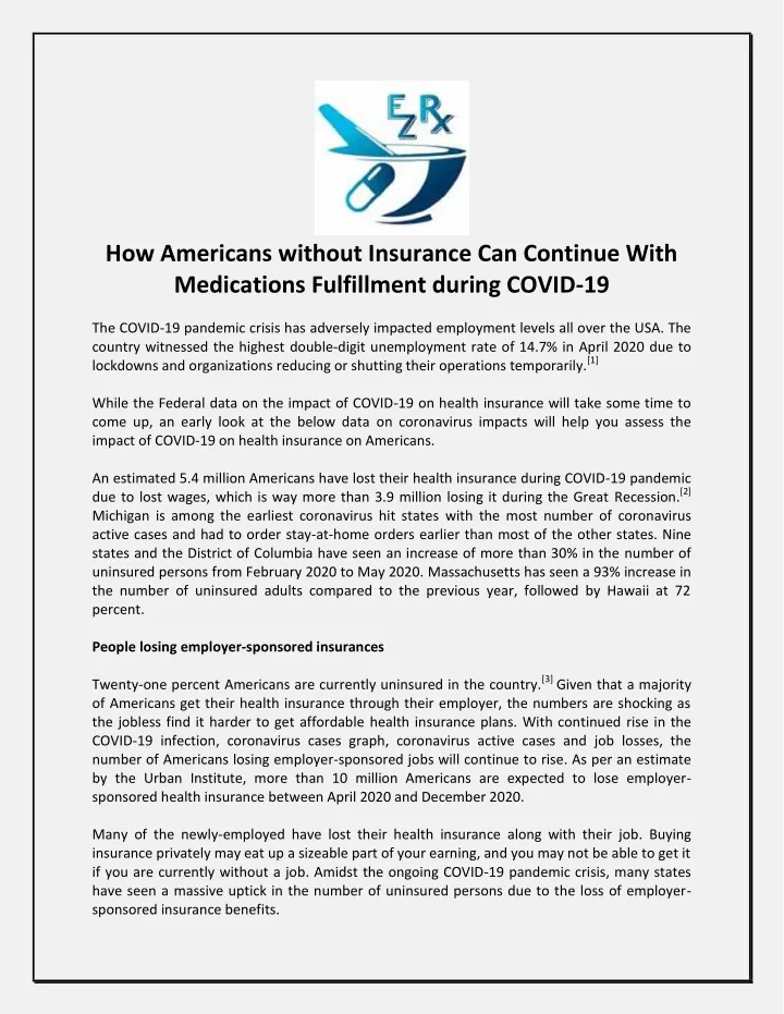 how americans without insurance can continue with