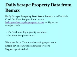 daily scrape property data from remax