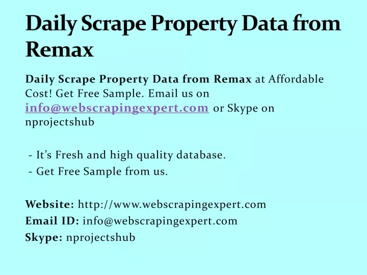 daily scrape property data from remax