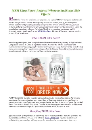 MXM Ultra Force"Where to Buy" Benefits & Side Effects (Website)!