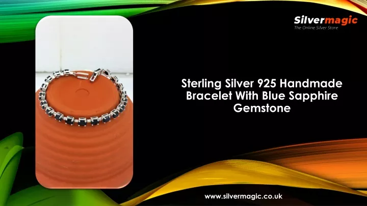 sterling silver 925 handmade bracelet with blue