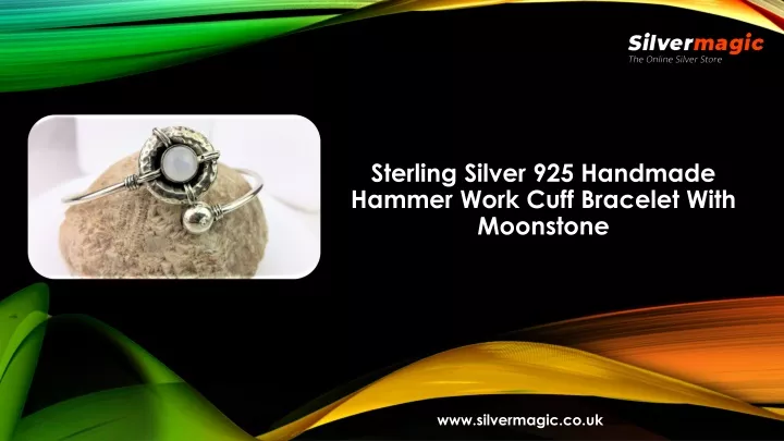 sterling silver 925 handmade hammer work cuff