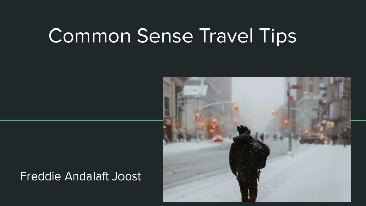 common sense travel tips