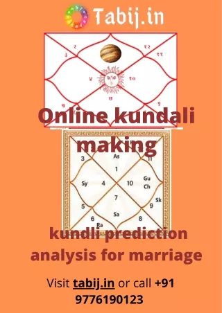 Online kundali making: Get Free kundli prediction analysis for marriage by date of birth call  91 9776190123 or visit