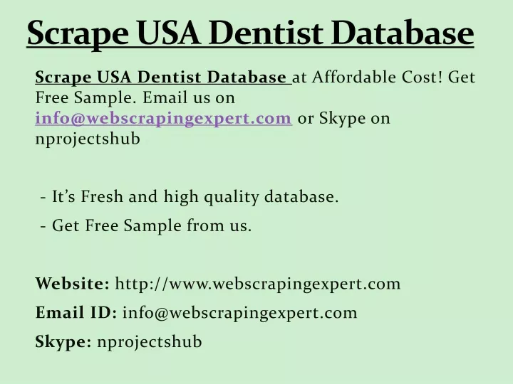 scrape usa dentist database