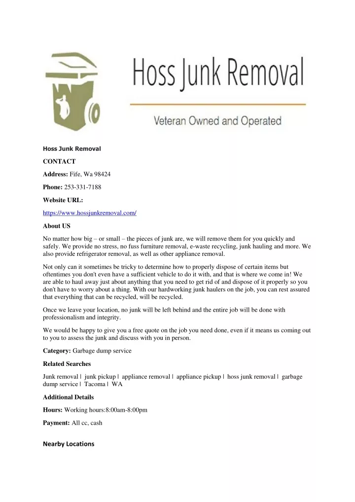hoss junk removal