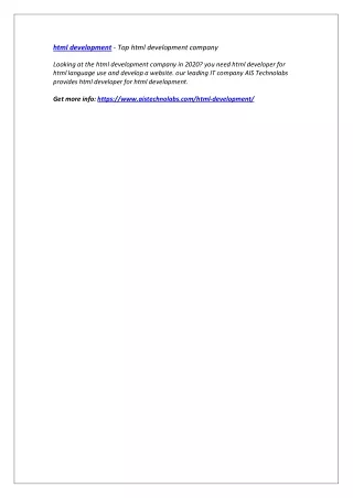 html development top html development company