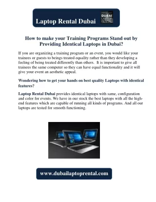 laptop rental dubai