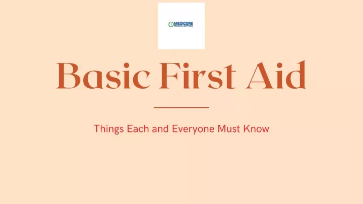 basic first aid