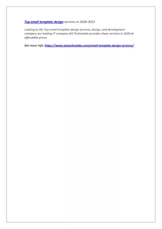 top email template design services in 2020 2021