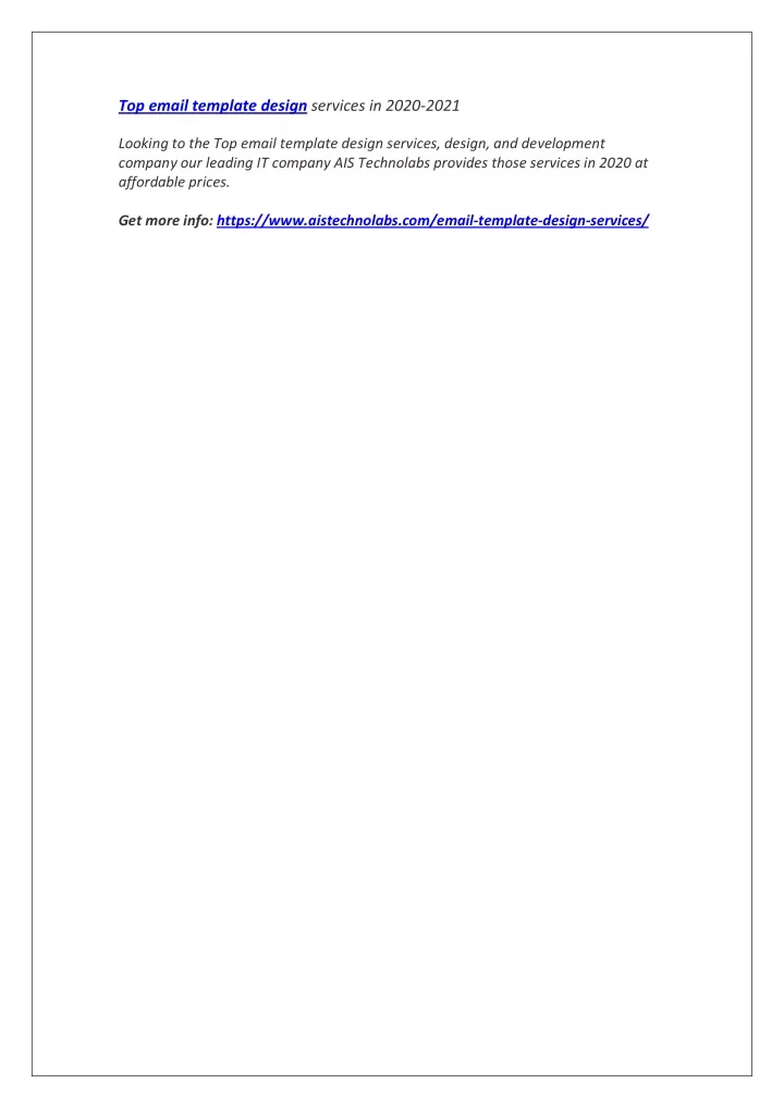 top email template design services in 2020 2021