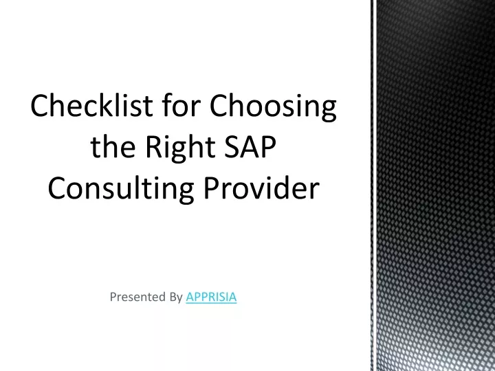 checklist for choosing the right sap consulting provider