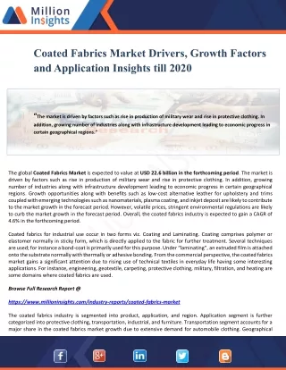 coated fabrics market drivers growth factors