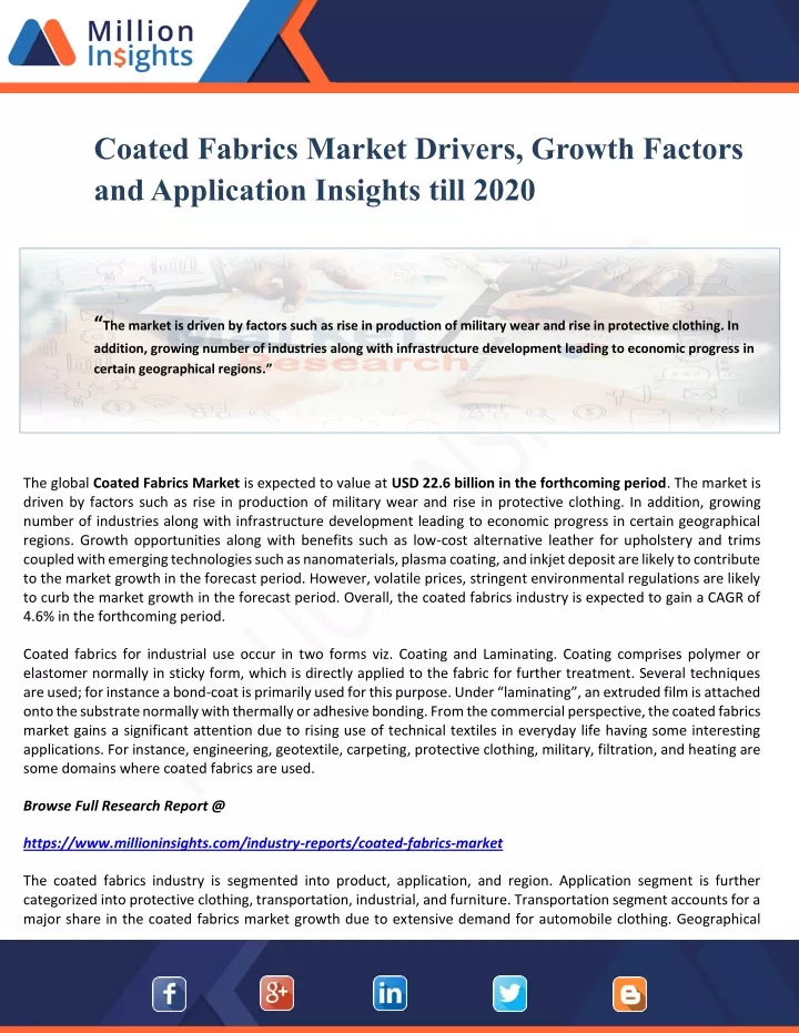 coated fabrics market drivers growth factors
