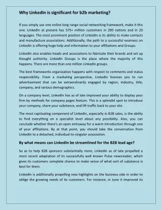 why linkedin is significant for b2b marketing