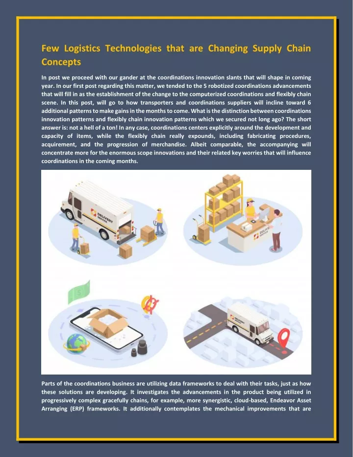 few logistics technologies that are changing