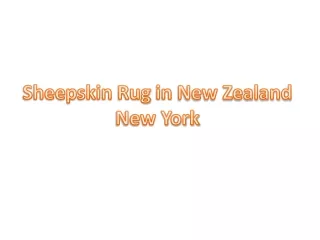 Sheepskin Rug in New Zealand & New York