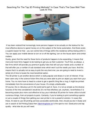 searching for the top 3d printing methods in case