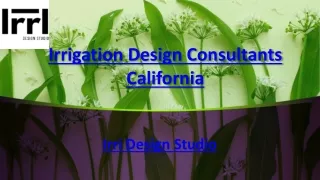 Irrigation design Consultants California- Irri Design Studio