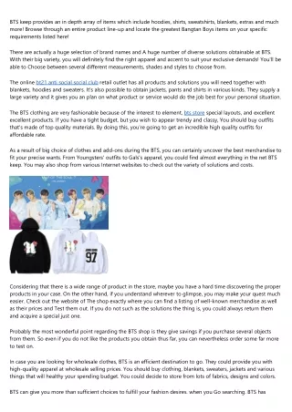 bts keep provides an in depth array of items
