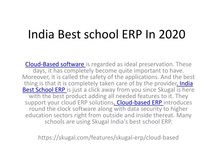 india best school erp in 2020