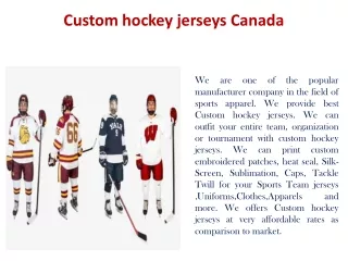 Custom hockey jerseys canada
