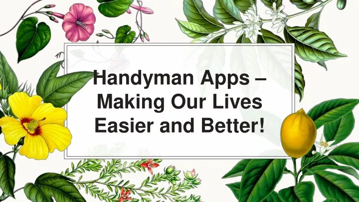 handyman apps making our lives easier and better