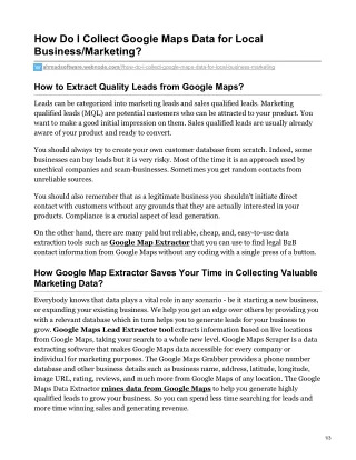 how do i collect google maps data for local