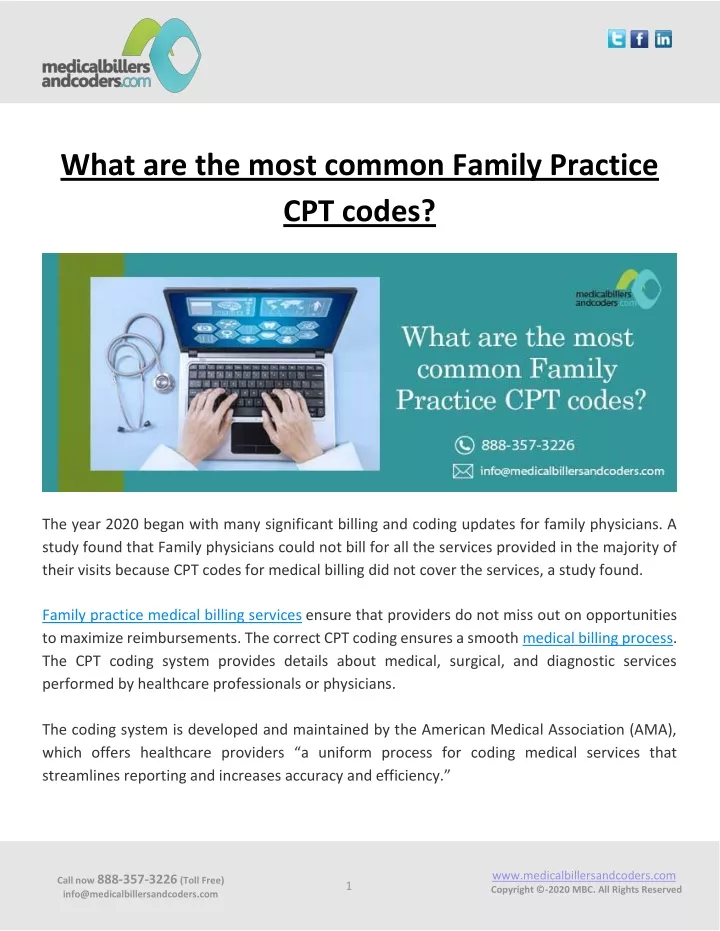 what are the most common family practice cpt codes
