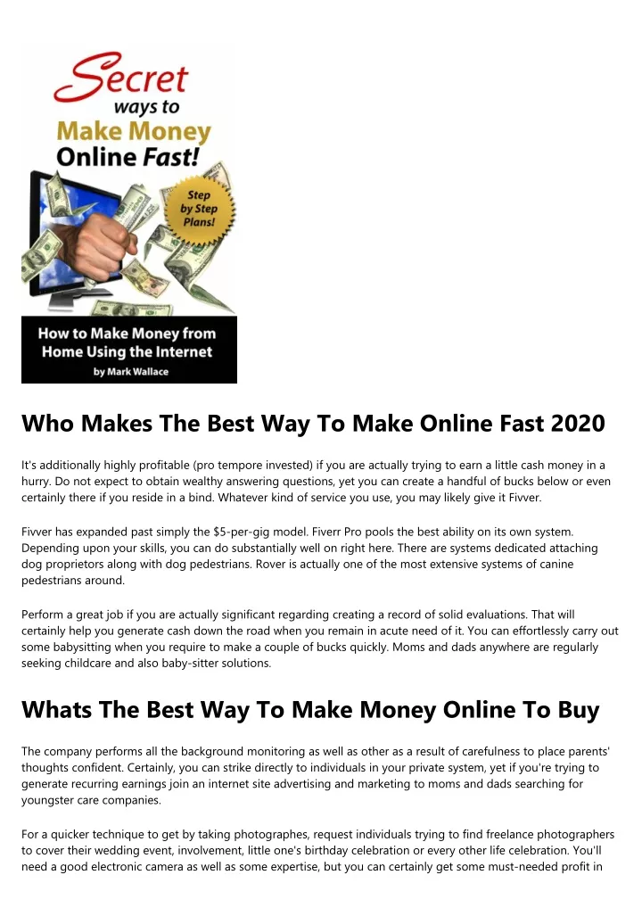 who makes the best way to make online fast 2020