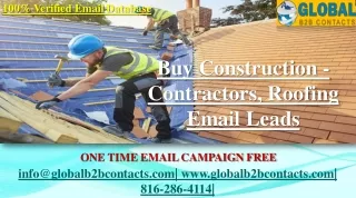 Construction - Contractors, Roofing Email Leads