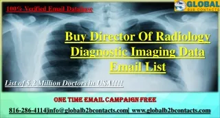 Director Of Radiology Diagnostic Imaging Data Email List