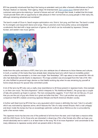 bts has presently introduced that they