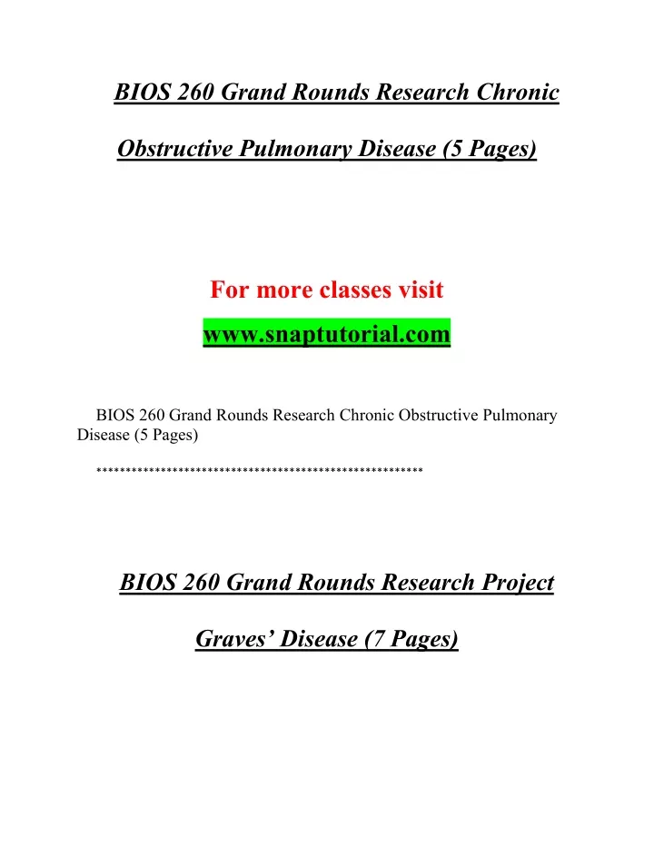 bios 260 grand rounds research chronic