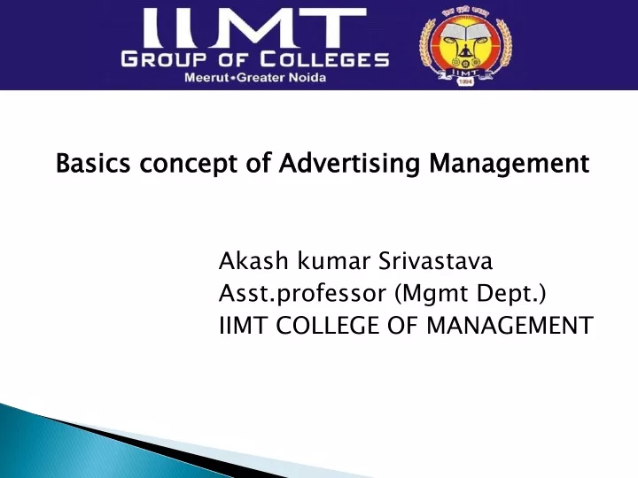 basics concept of advertising management akash