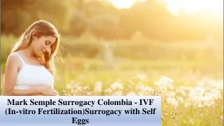 Mark Semple Surrogacy Colombia - IVF (In-vitro Fertilization)Surrogacy with Self Eggs