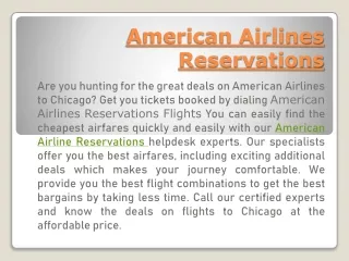 american airlines reservations