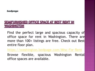 Semifurnished office space at best rent in Washington