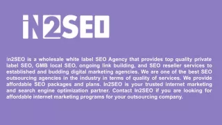 i n2seo is a wholesale white label seo agency