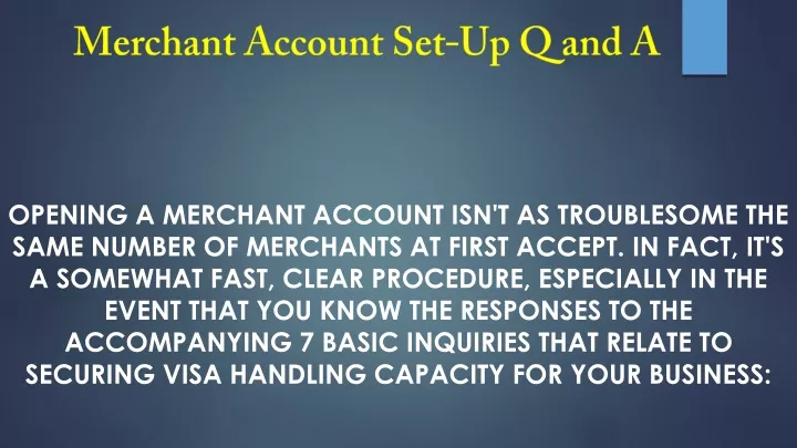 merchant account set up q and a