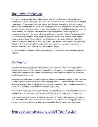 the power of passion