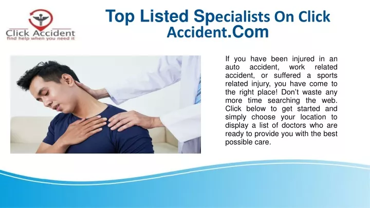 top listed sp ecialists on click accident com