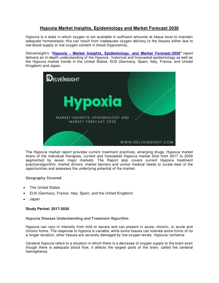 hypoxia market insights epidemiology and market