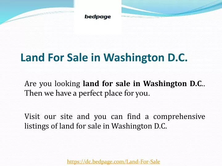 land for sale in washington d c